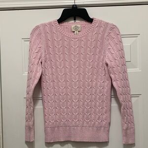 3/$15 St. John's Bay Cotton Blend Light Pink Cable Knit Sweater Sz Small Petite